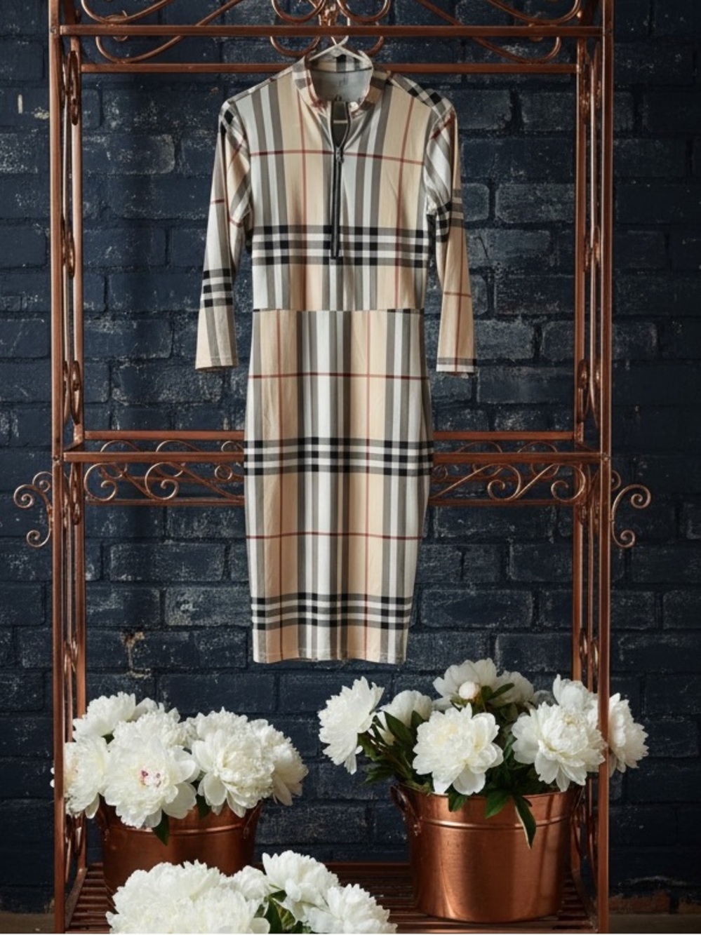 Y2K posh old money plaid dress